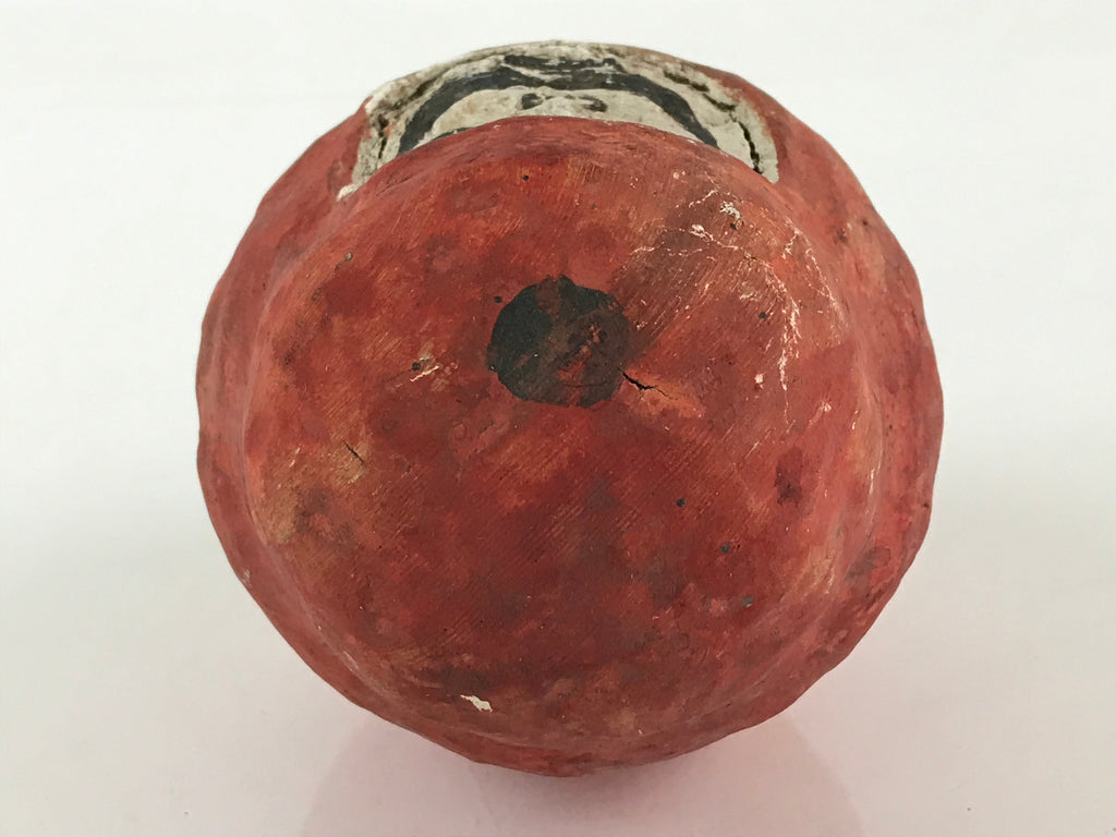Japanese Papier-Mâché Dharma Figurine Doll Round Daruma Red Lucky Charm BD847