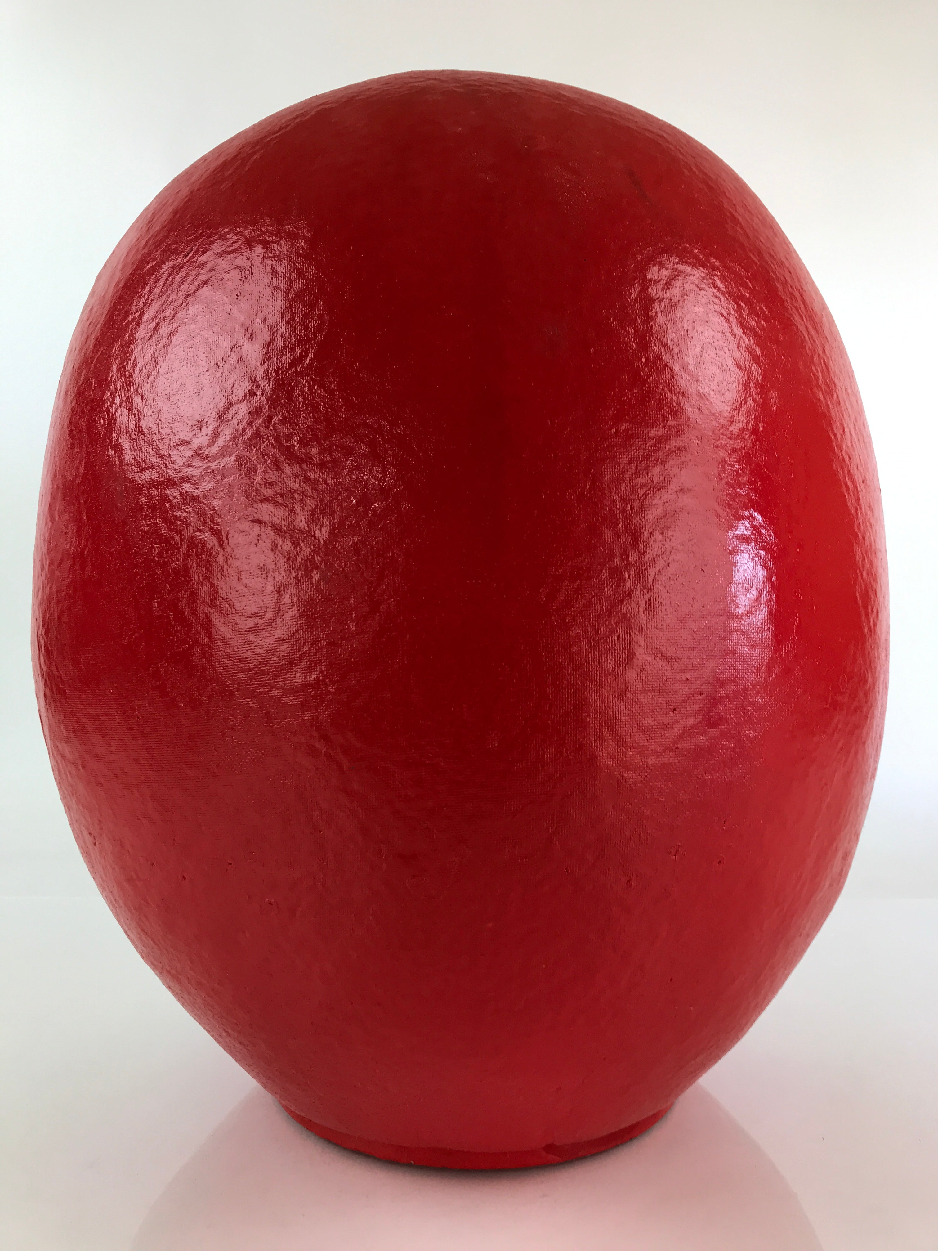 Japanese Papier-Mâché Dharma Figurine Doll Round Daruma Red Lucky Charm BD848