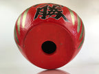 Japanese Papier-Mâché Dharma Figurine Doll Round Daruma Red Lucky Charm BD848