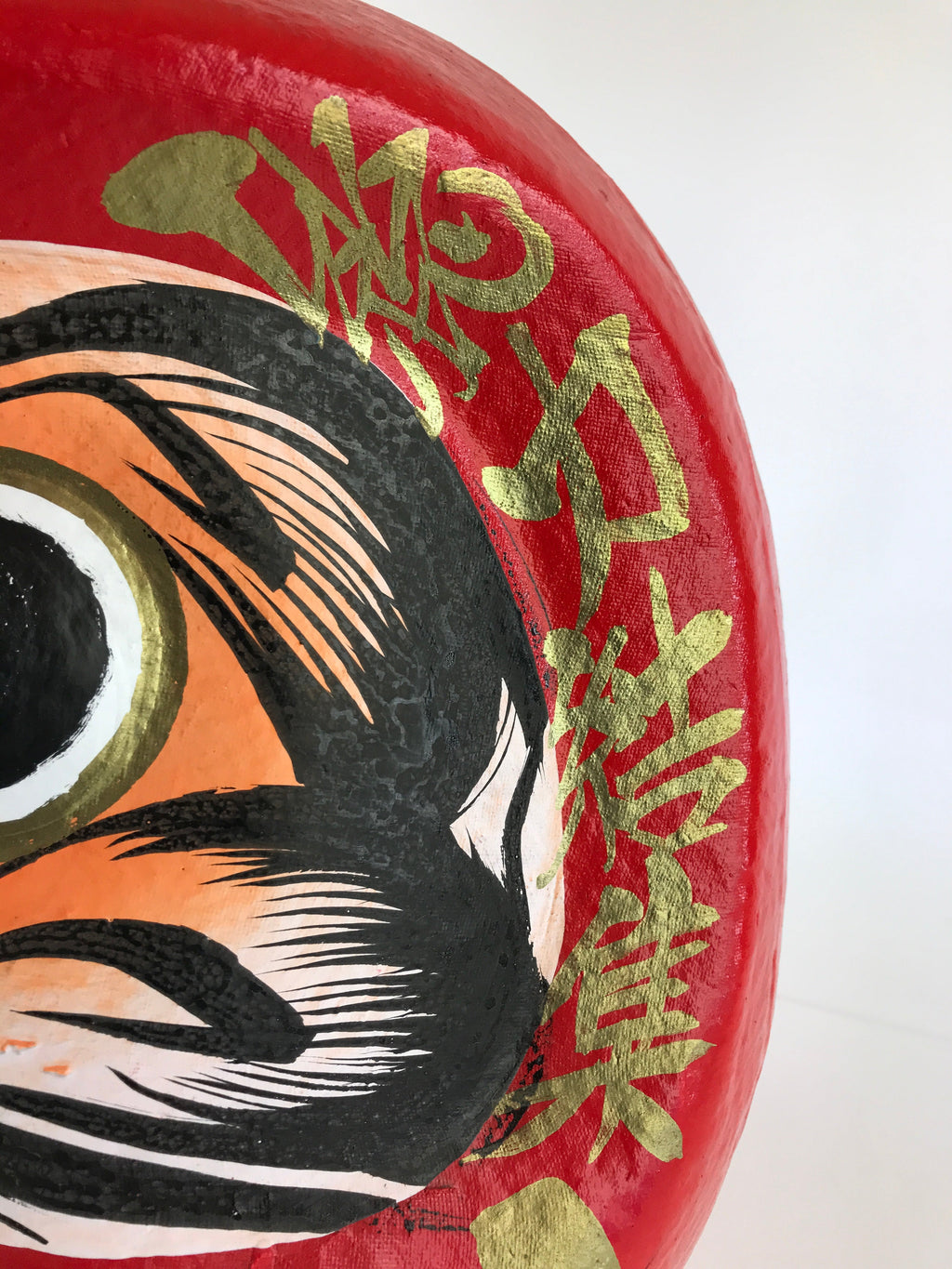 Japanese Papier-Mâché Dharma Figurine Doll Round Daruma Red Lucky Charm BD848