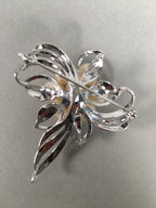 Japanese Pearl Set Necklace Earrings Brooch Vtg Silver Case JK73