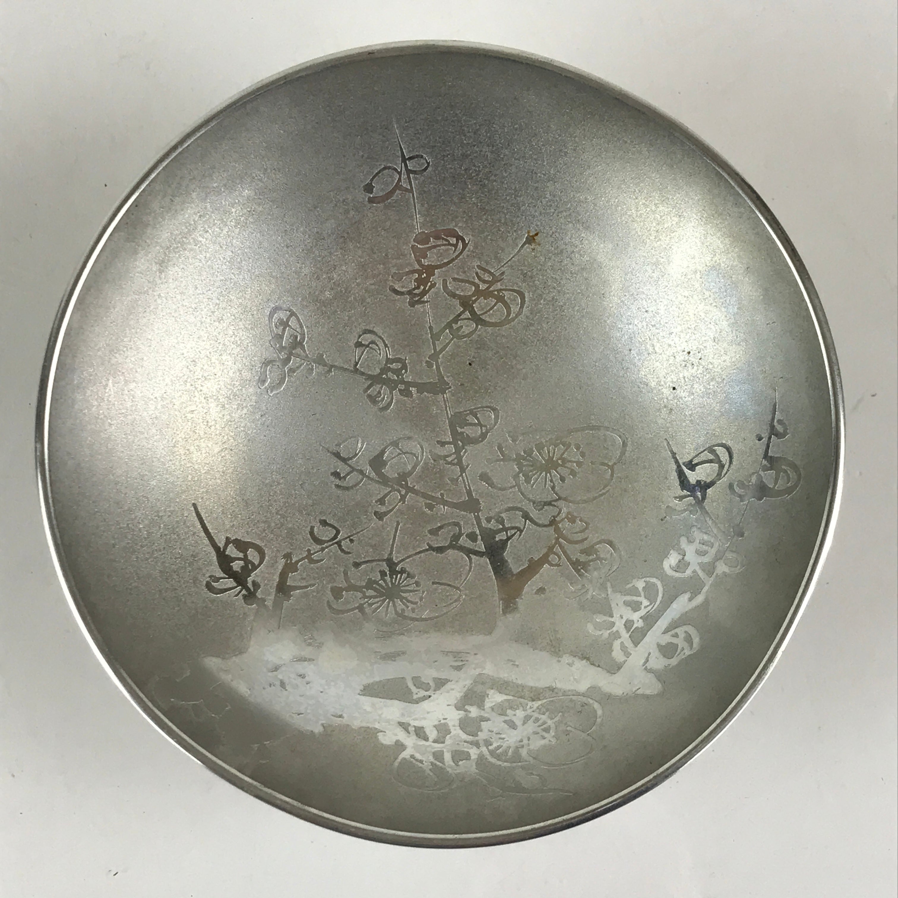 Japanese Pewter Sake Cup Sakazuki Guinomi Vtg Boxed Drinking Metal Kizan PX665