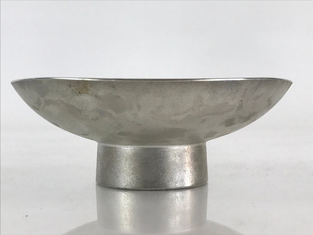 Japanese Pewter Sake Cup Sakazuki Guinomi Vtg Boxed Drinking Metal Kizan PX665