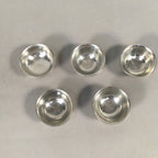 Japanese Pewter Sake Cup Set 5pc Vtg Box Sakazuki Guinomi Drinking Metal PX535