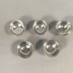 Japanese Pewter Sake Cup Set 5pc Vtg Box Sakazuki Guinomi Drinking Metal PX535