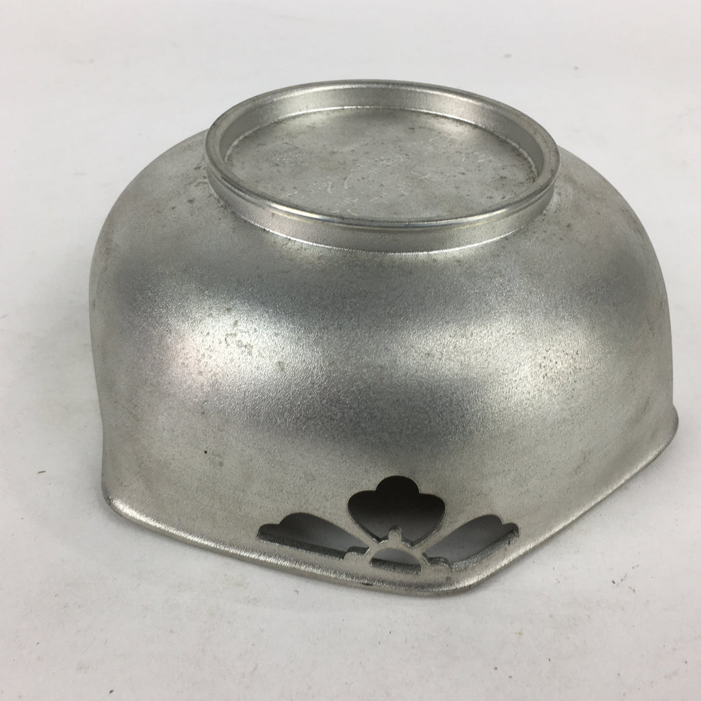Japanese Pewter Snack Bowl Vtg Kashiki Tea Ceremony Mount Fuji Scenery T90