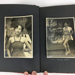 Japanese Photo Album Vtg 62pc C1954 Cute Swimsuit Girl Train Wedding AB107