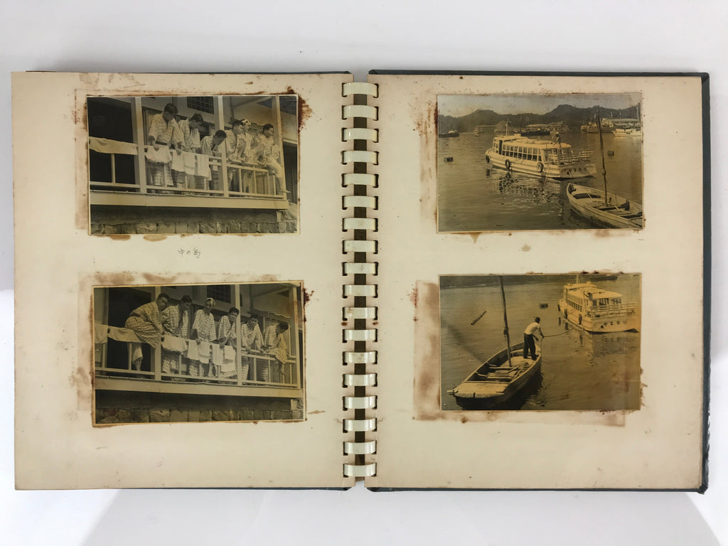 Japanese Photo Album Vtg 72pc C1958 Young Heisei Emperor Train AB119