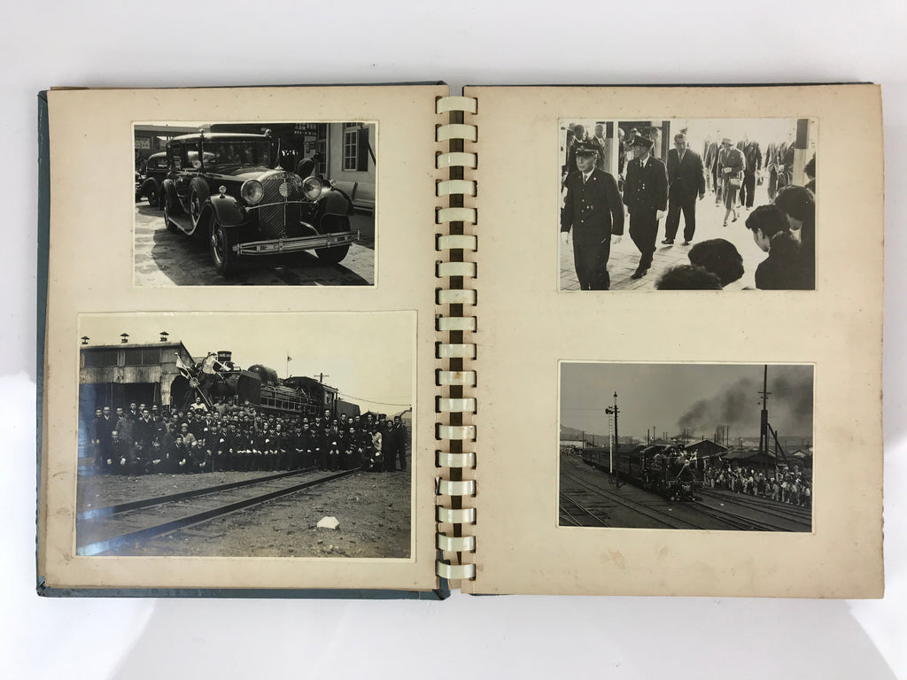 Japanese Photo Album Vtg 72pc C1958 Young Heisei Emperor Train AB119