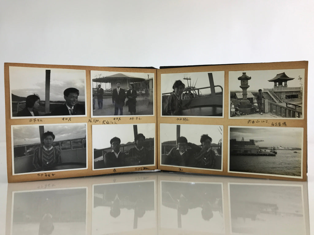 Japanese Photo Album Vtg 78pc C1961 Coast Ibi River Kyoto Temple Nagoya AB113