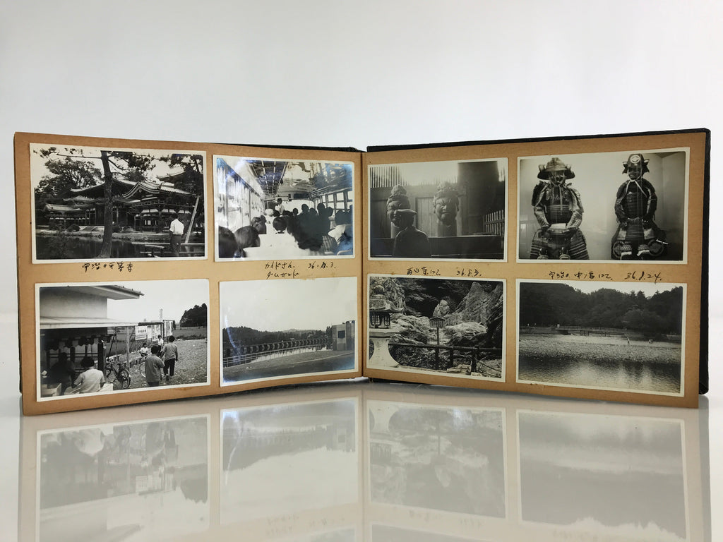 Japanese Photo Album Vtg 78pc C1961 Coast Ibi River Kyoto Temple Nagoya AB113