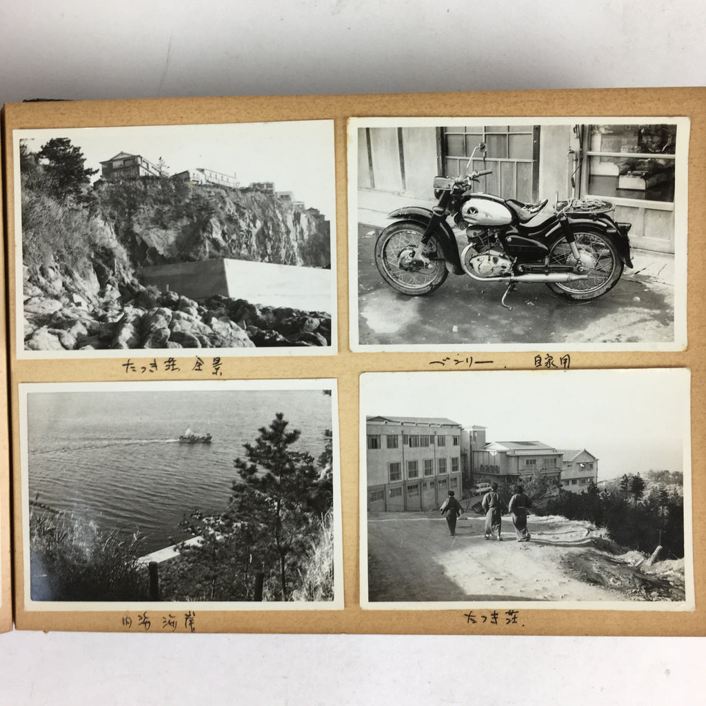 Japanese Photo Album Vtg 78pc C1961 Coast Ibi River Kyoto Temple Nagoya AB113