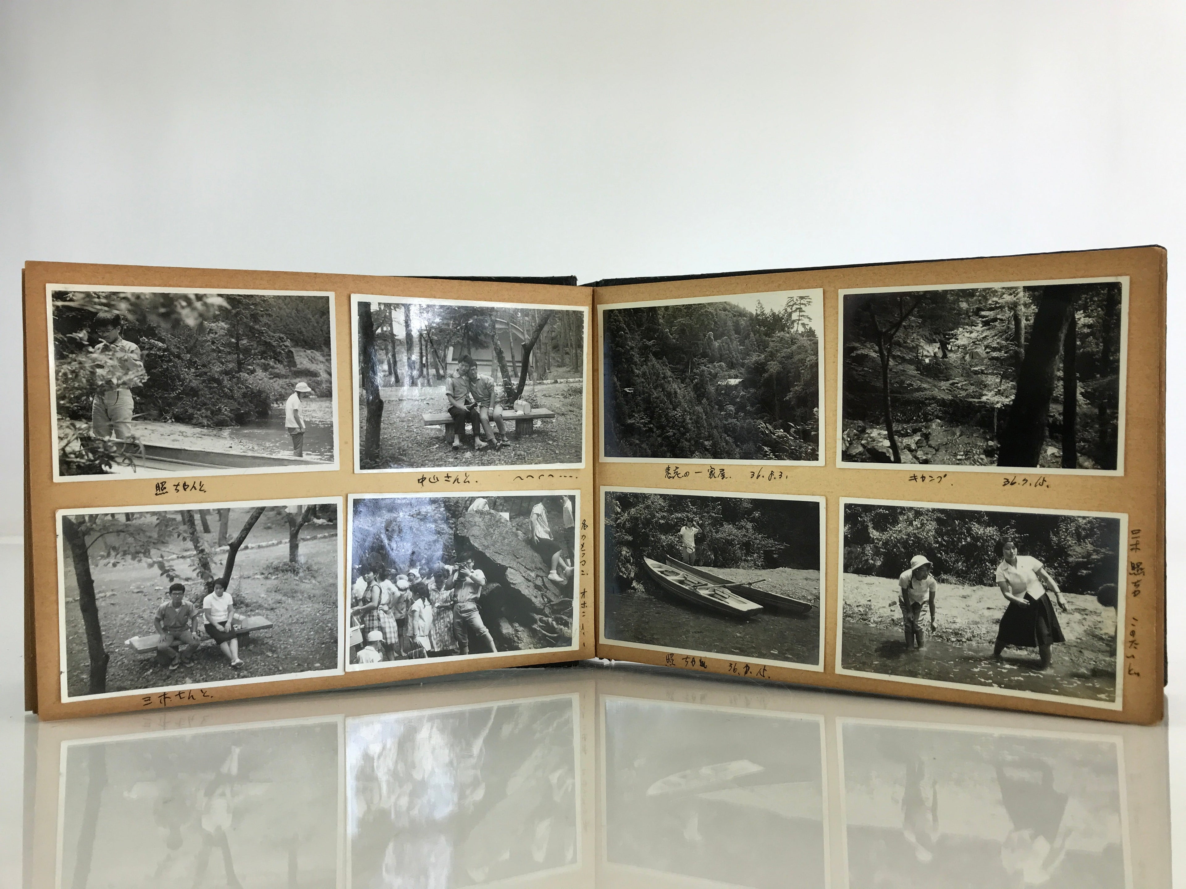 Japanese Photo Album Vtg 78pc C1961 Coast Ibi River Kyoto Temple Nagoya AB113