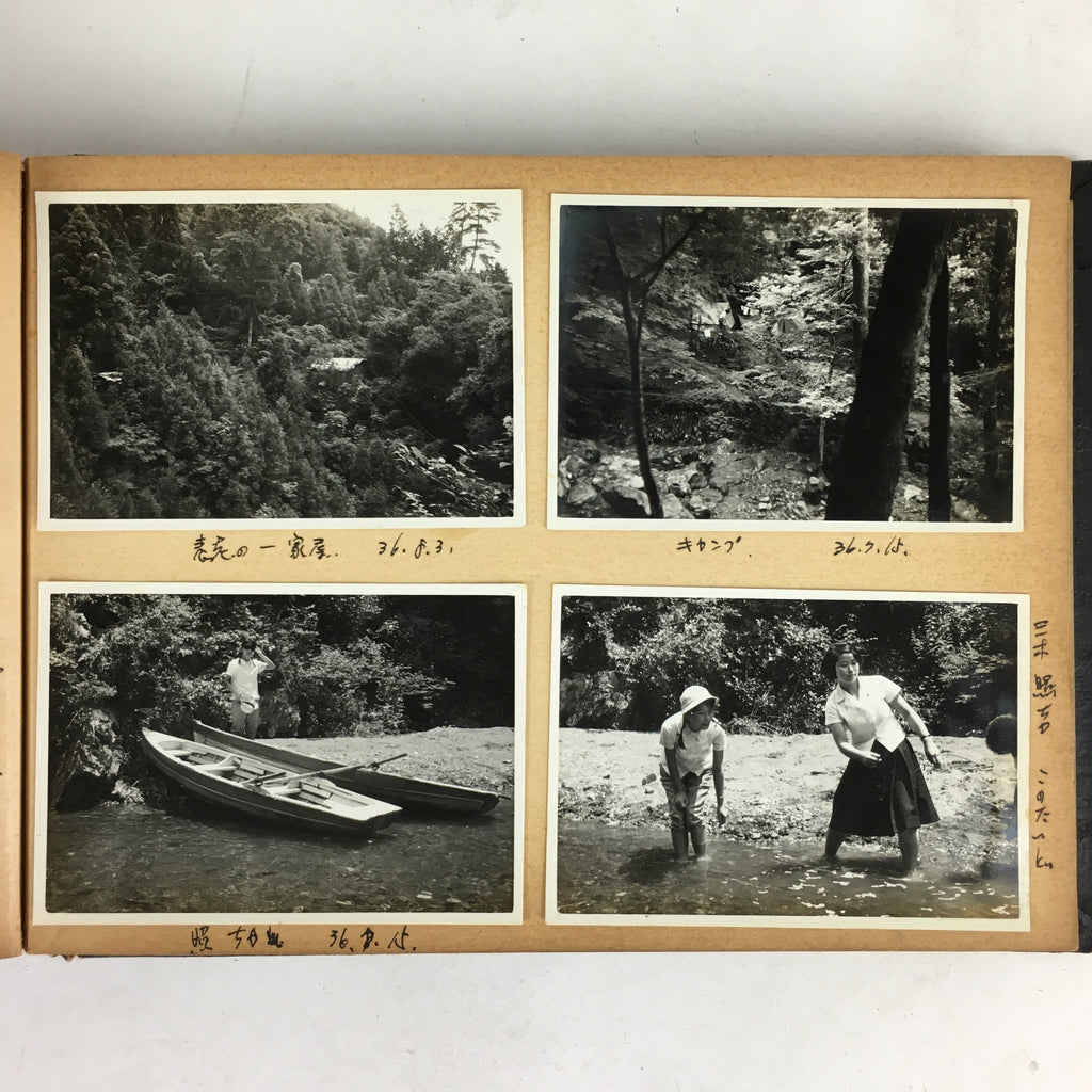 Japanese Photo Album Vtg 78pc C1961 Coast Ibi River Kyoto Temple Nagoya AB113