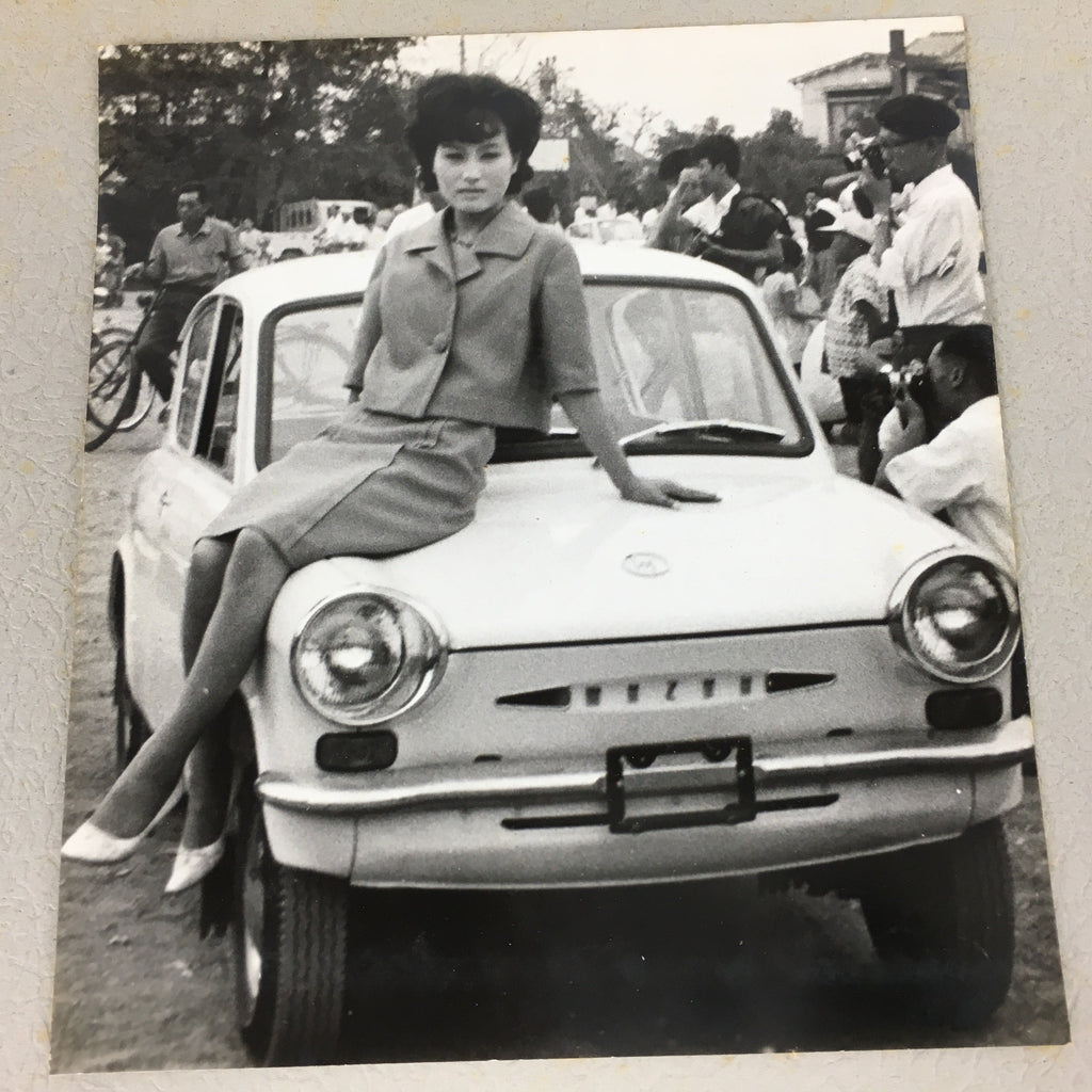 Japanese Photo Album Vtg 88pc C1962 Cute Girl Kyoto Car Trip