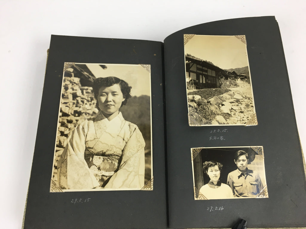 Japanese Photo Album Vtg 92pc C1953 Ordinary Life Train Engineer People AB102