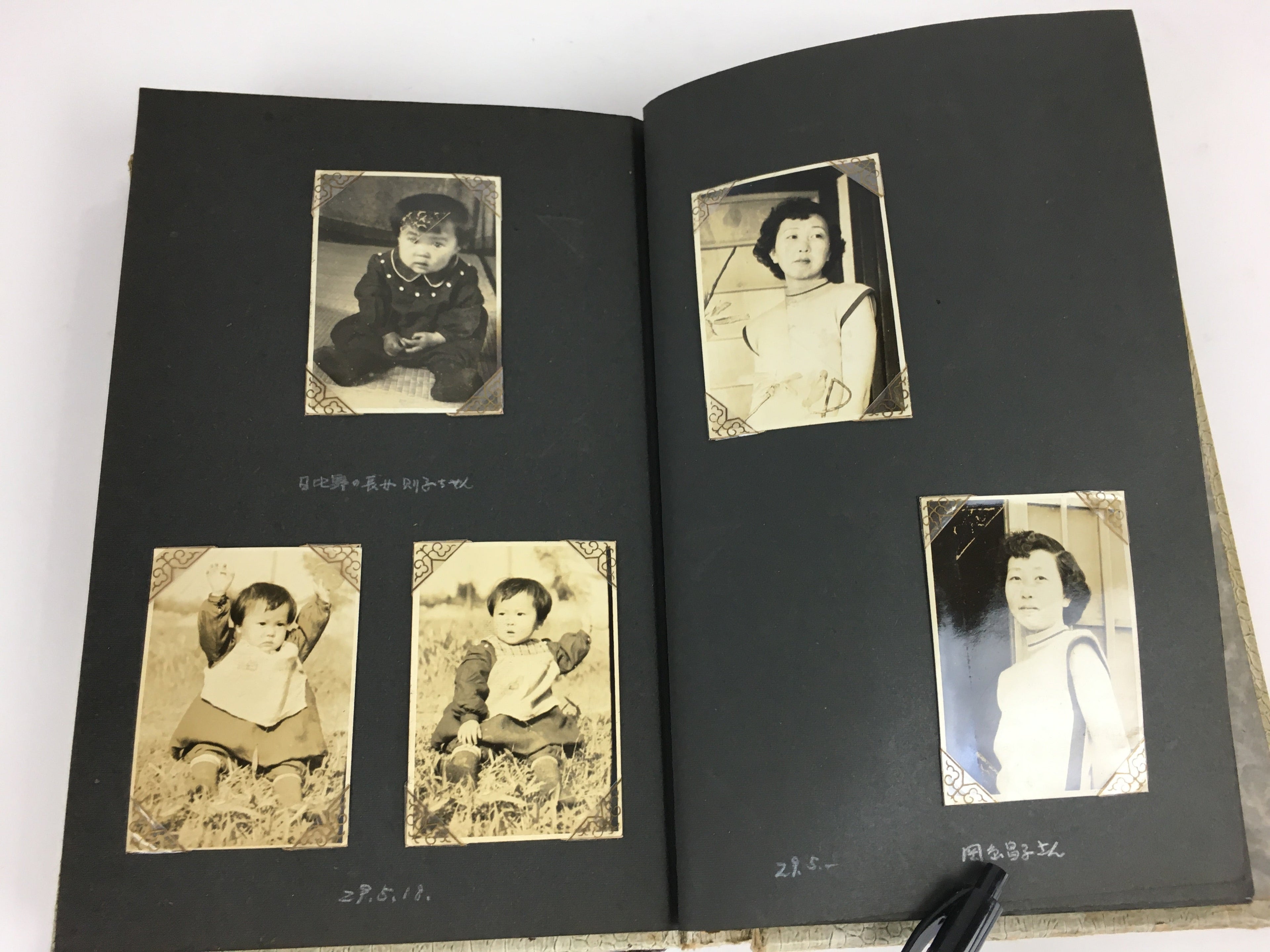 Japanese Photo Album Vtg 92pc C1953 Ordinary Life Train Engineer People AB102