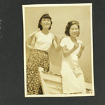 Japanese Photo Album Vtg 98pc C1953 School Family Friends Trains AB118