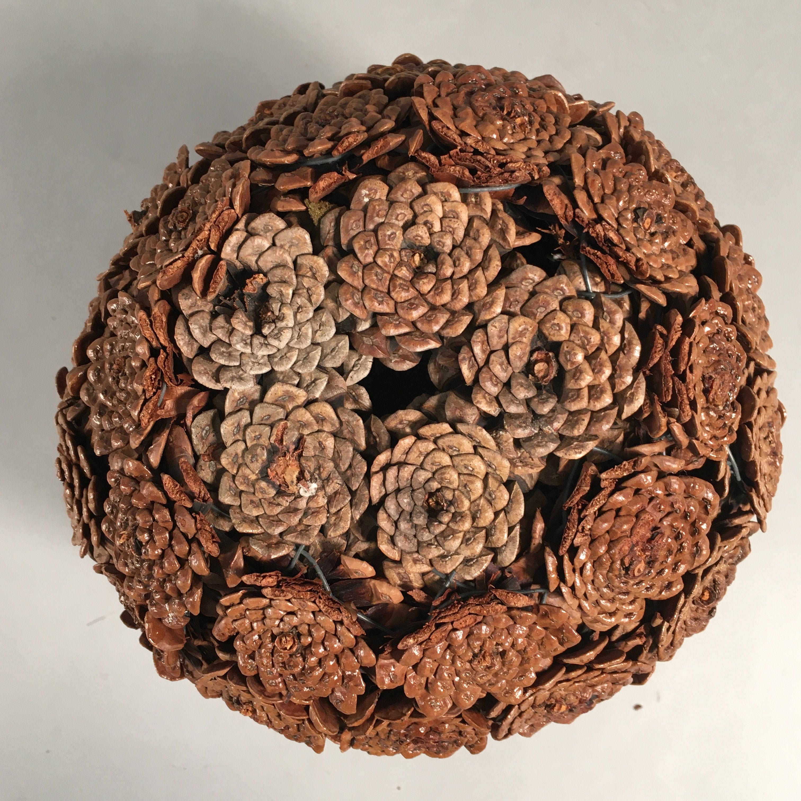 Japanese Pinecone Basket Flower Vase Ikebana Arrangement Vtg Kado FV891