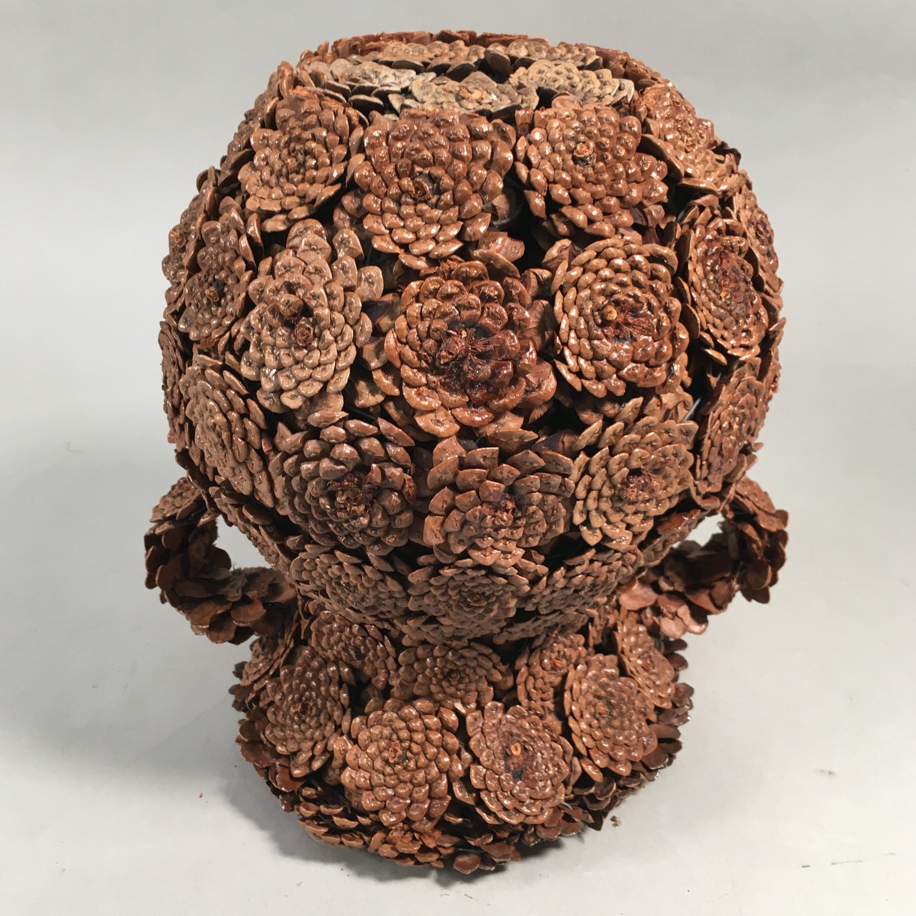 Japanese Pinecone Basket Flower Vase Ikebana Arrangement Vtg Kado FV891