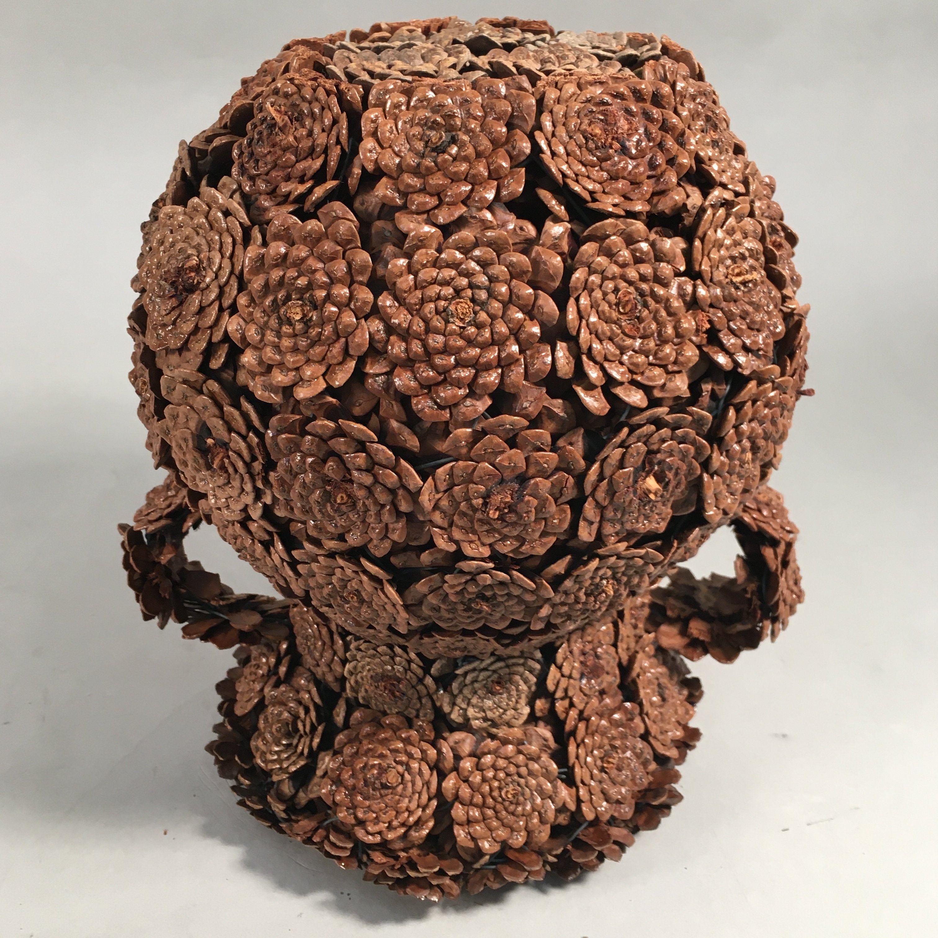 Japanese Pinecone Basket Flower Vase Ikebana Arrangement Vtg Kado FV891