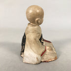 Japanese Plaster Buddhist Figurine Vtg Pottery Statue Monk Boy BD616