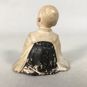 Japanese Plaster Buddhist Figurine Vtg Pottery Statue Monk Boy BD616