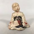 Japanese Plaster Buddhist Figurine Vtg Pottery Statue Monk Boy BD616