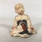 Japanese Plaster Buddhist Figurine Vtg Pottery Statue Monk Boy BD616