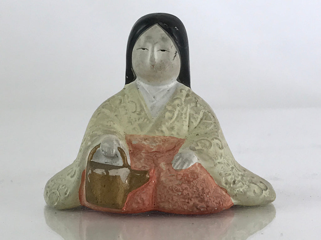 Japanese Plaster Hina Doll Vtg Sannin Kanjo Girl's Day Festival ID457