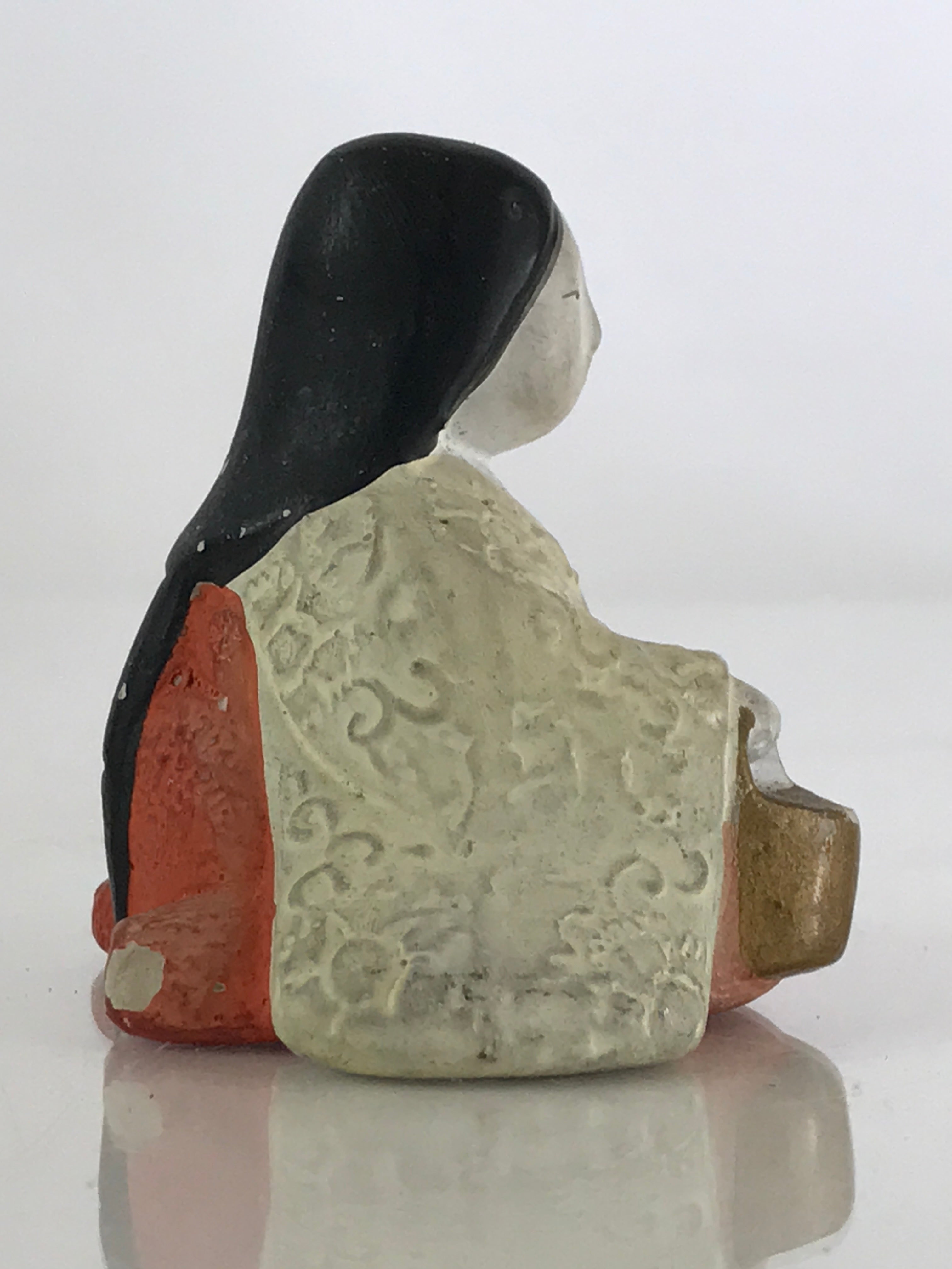 Japanese Plaster Hina Doll Vtg Sannin Kanjo Girl's Day Festival ID457