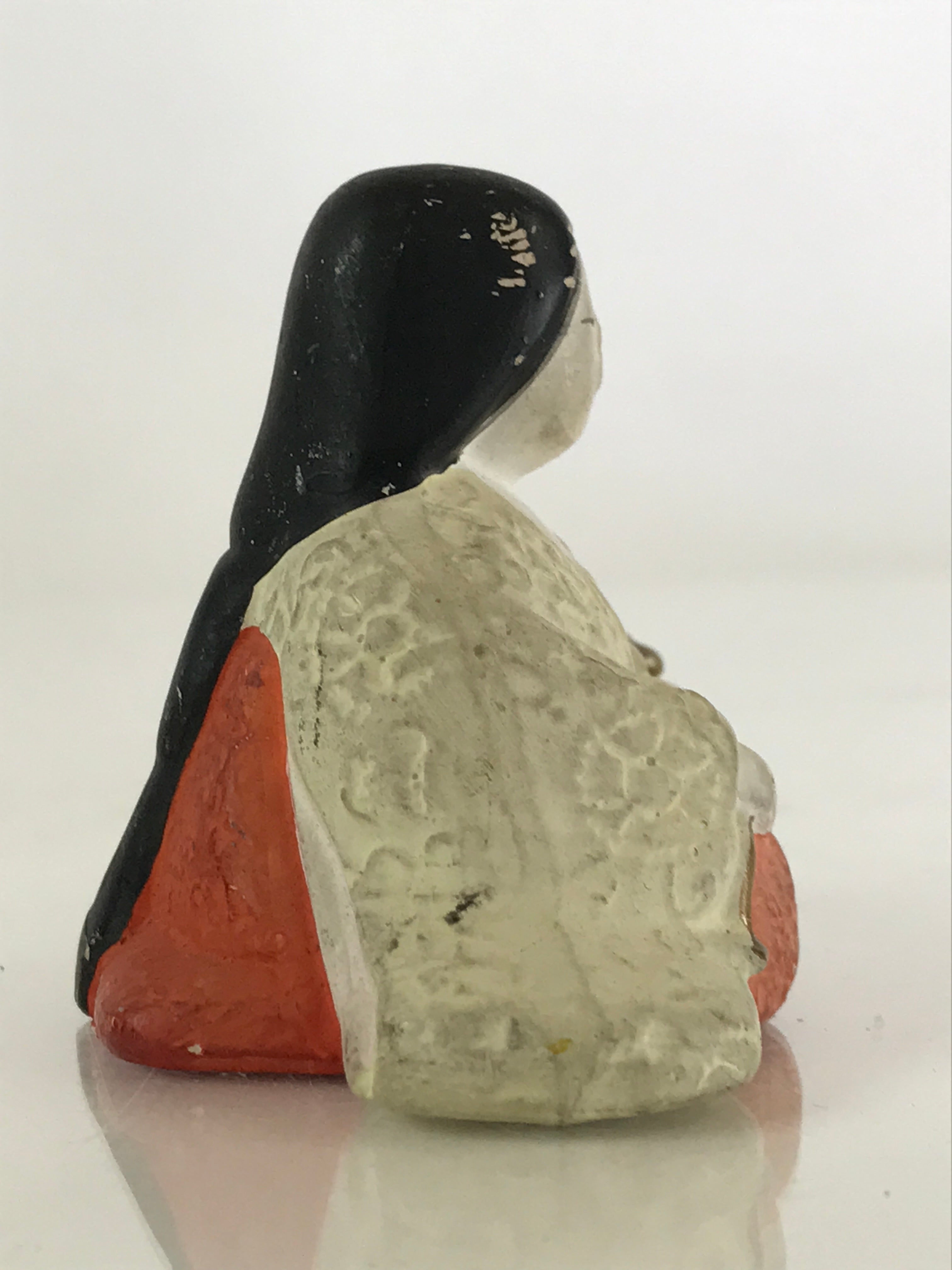 Japanese Plaster Hina Doll Vtg Sannin Kanjo Girl's Day Festival ID458