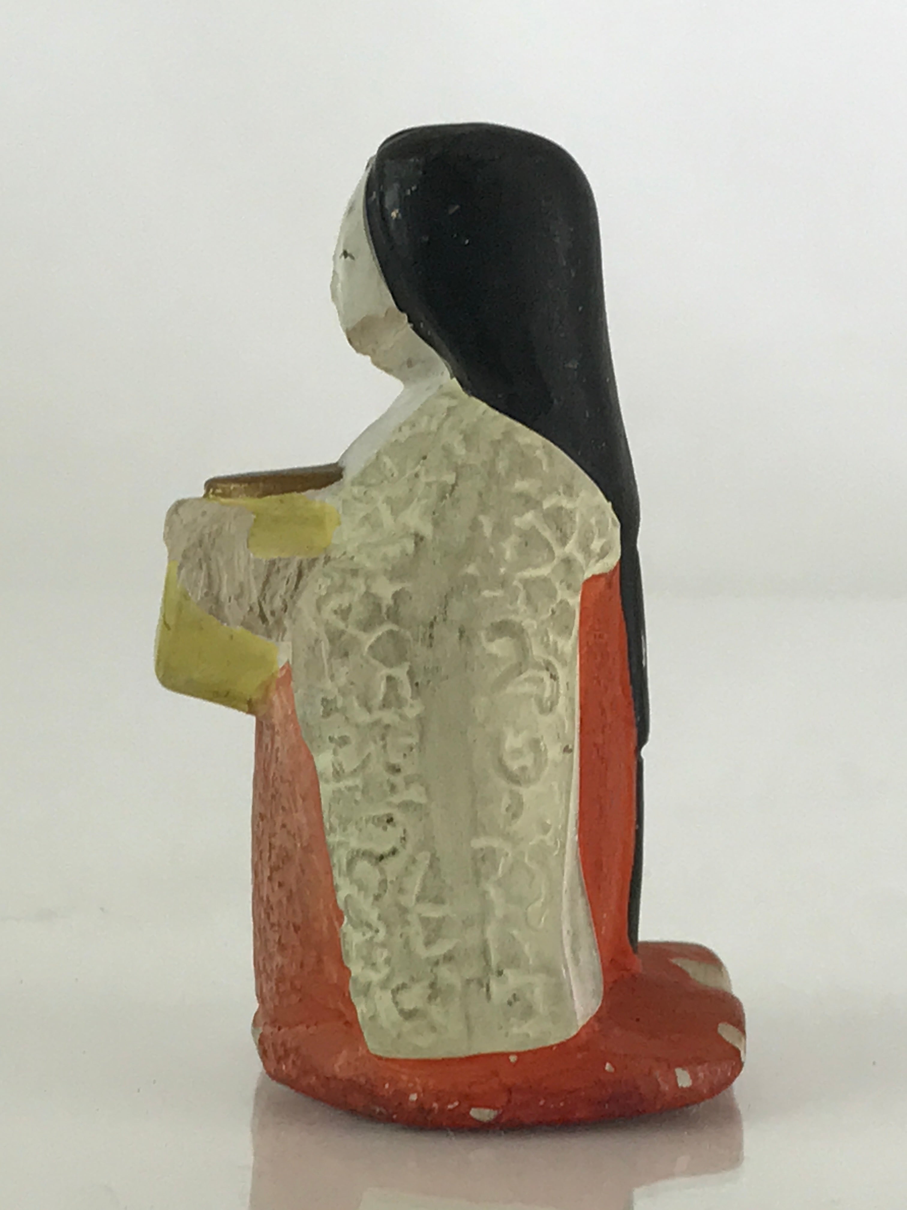 Japanese Plaster Hina Doll Vtg Sannin Kanjo Girl's Day Festival ID459
