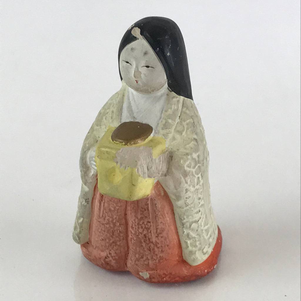 Japanese Plaster Hina Doll Vtg Sannin Kanjo Girl's Day Festival ID459