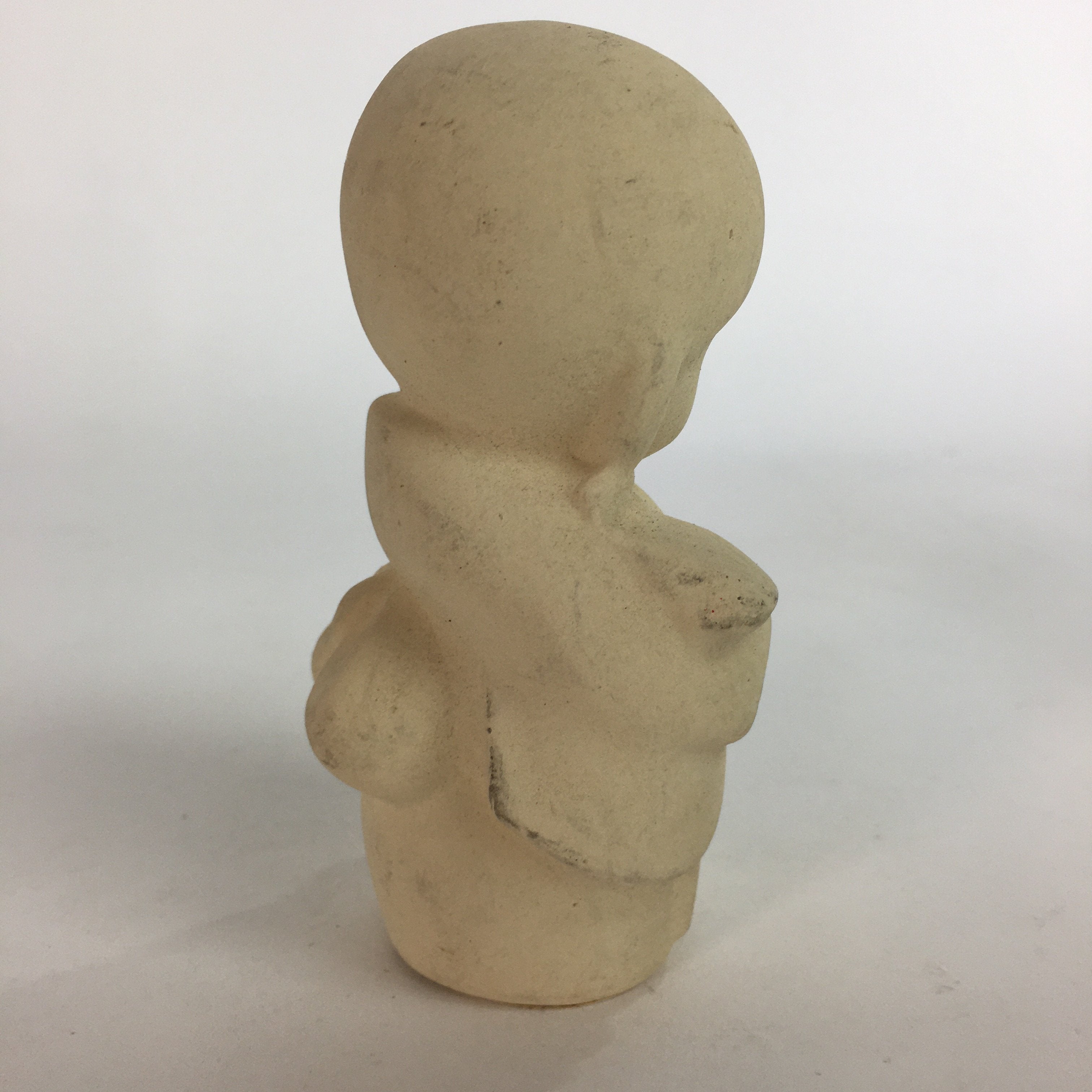 Japanese Plaster Kimono Girl Figurine Vtg Pottery White Warabe-Ningyo KF561