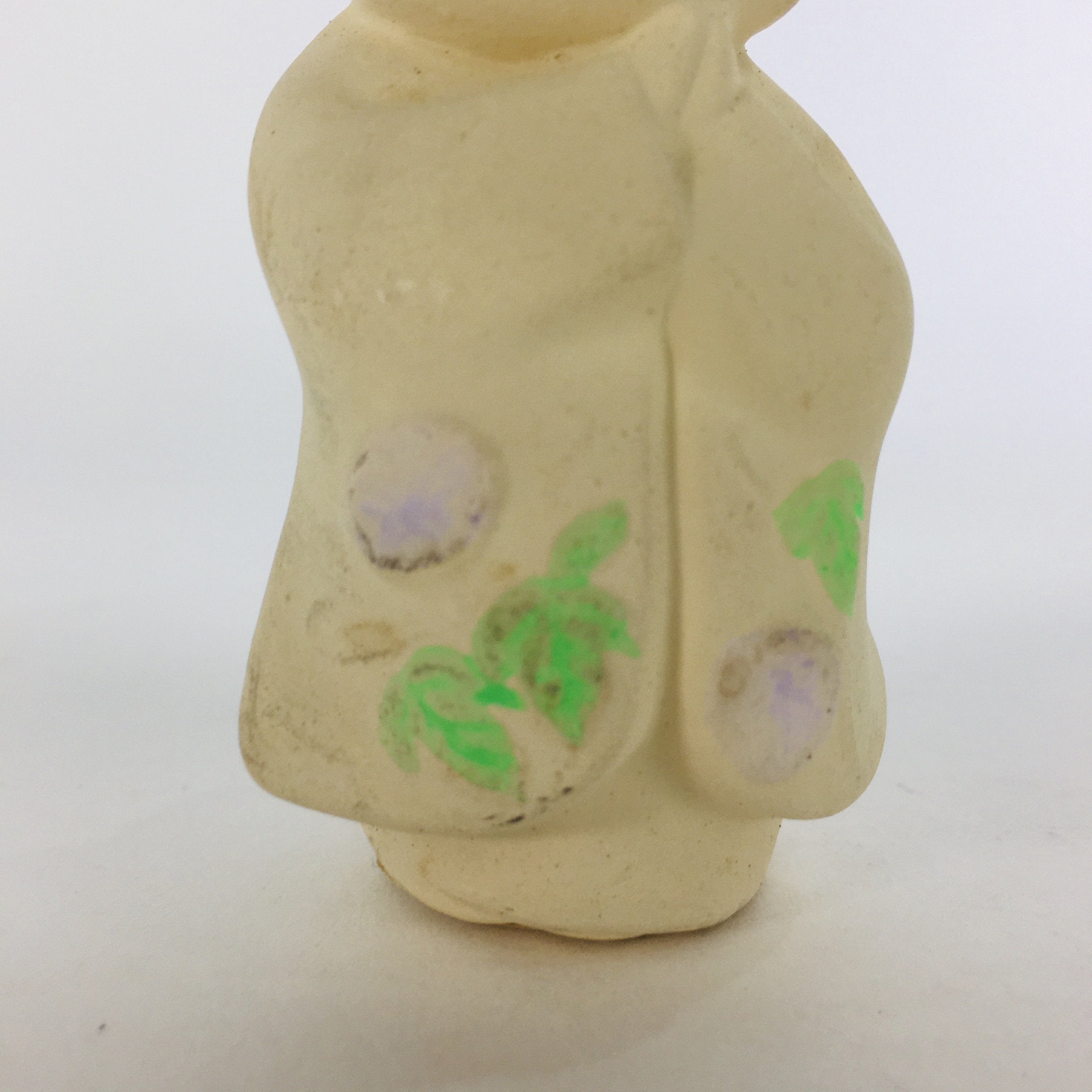 Japanese Plaster Kimono Girl Figurine Vtg Pottery White Warabe-Ningyo KF562