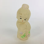 Japanese Plaster Kimono Girl Figurine Vtg Pottery White Warabe-Ningyo KF562