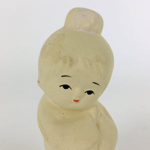 Japanese Plaster Kimono Girl Figurine Vtg Pottery White Warabe-Ningyo KF562