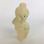 Japanese Plaster Kimono Girl Figurine Vtg Pottery White Warabe-Ningyo KF563