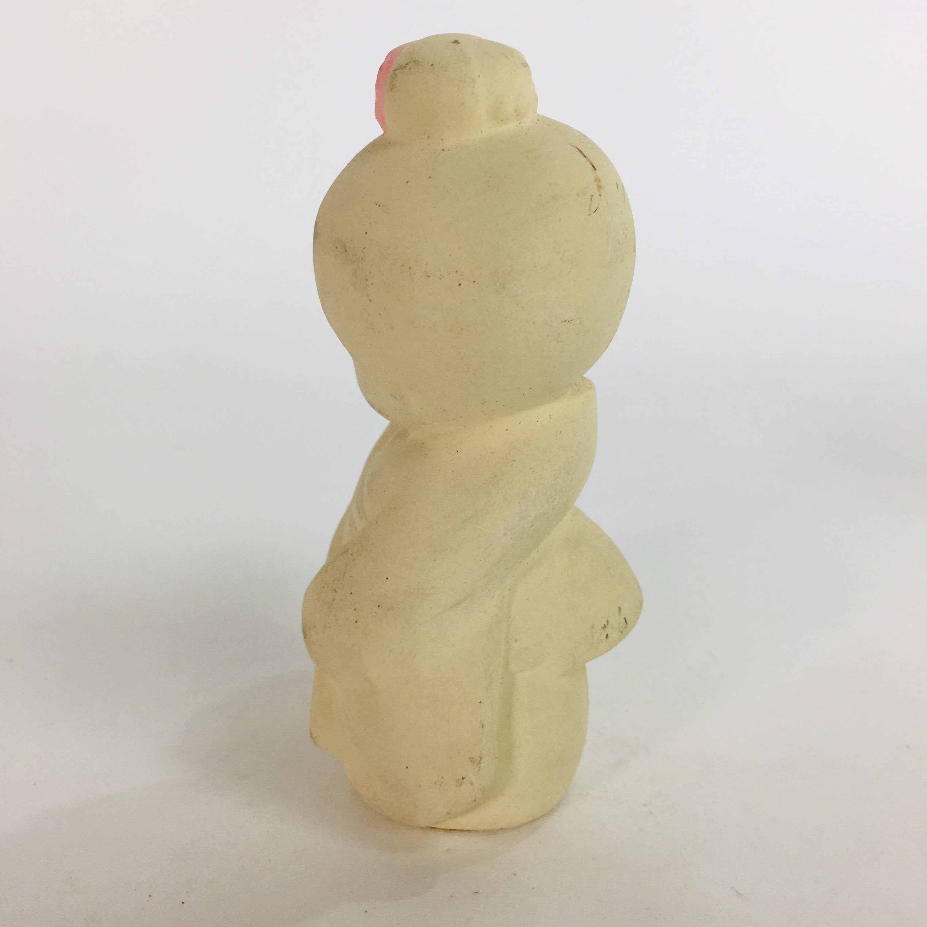 Japanese Plaster Kimono Girl Figurine Vtg Pottery White Warabe-Ningyo KF563