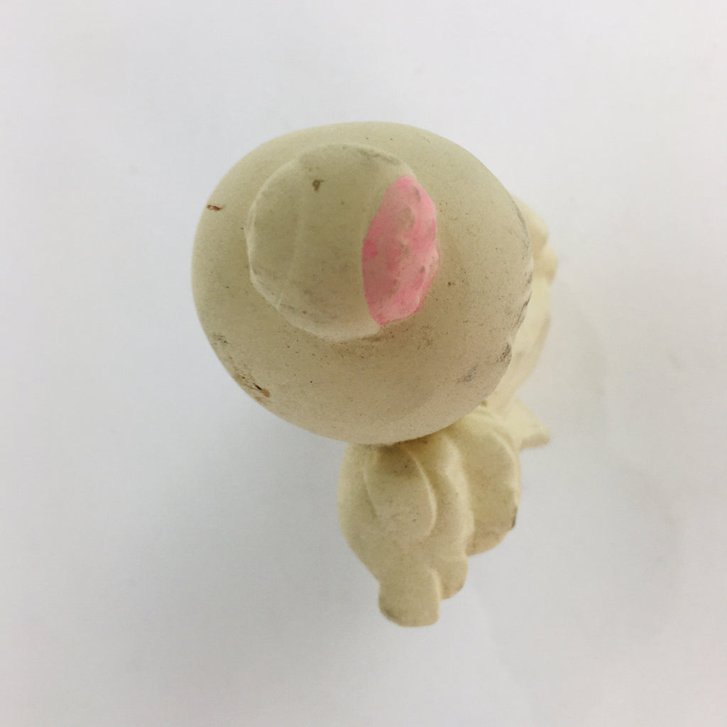 Japanese Plaster Kimono Girl Figurine Vtg Pottery White Warabe-Ningyo KF563
