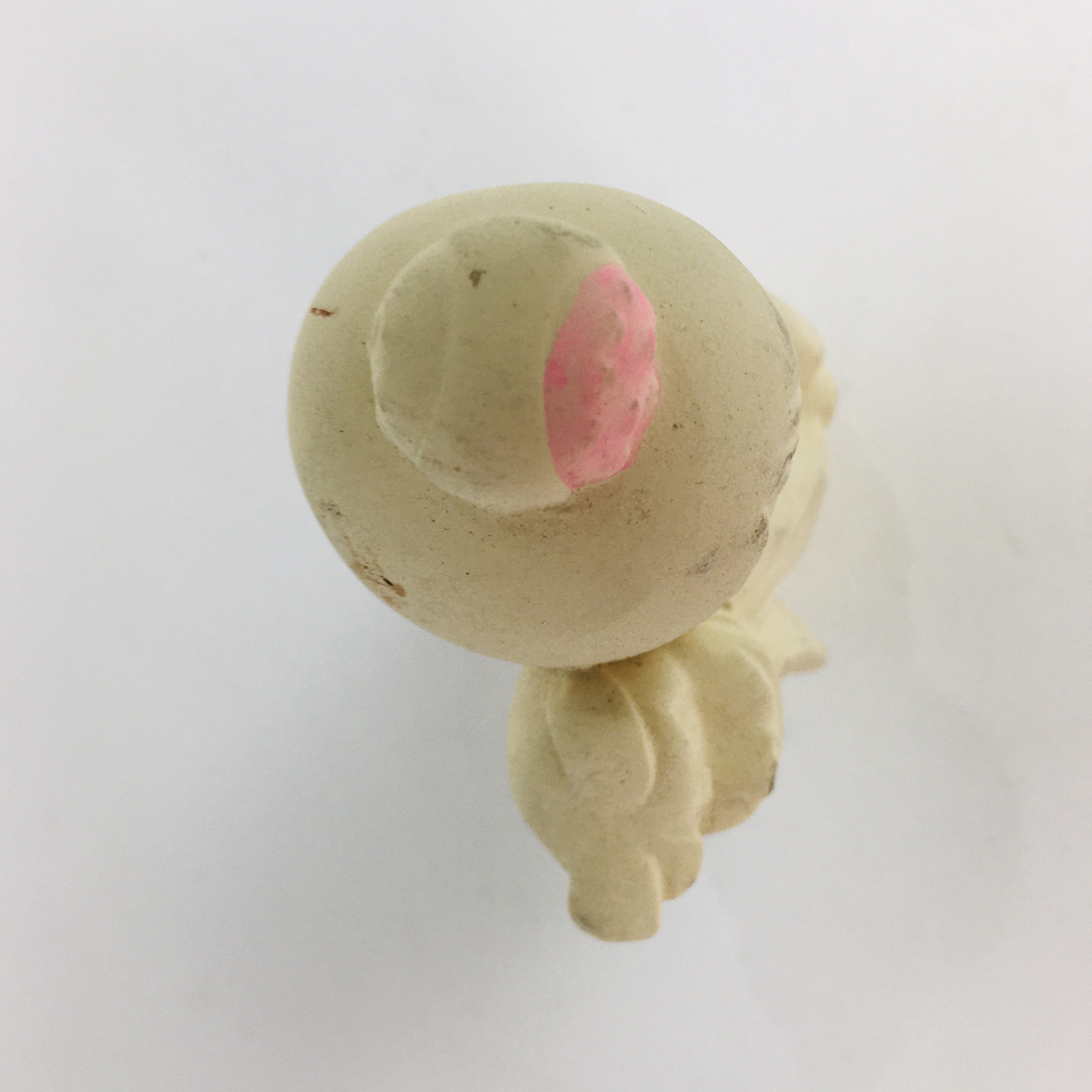 Japanese Plaster Kimono Girl Figurine Vtg Pottery White Warabe-Ningyo KF563
