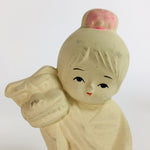 Japanese Plaster Kimono Girl Figurine Vtg Pottery White Warabe-Ningyo KF563