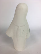 Japanese Plaster Kimono Lady Figurine Vtg Pottery Statue White Doll Okimono BD65