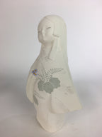Japanese Plaster Kimono Lady Figurine Vtg Pottery Statue White Doll Okimono BD65