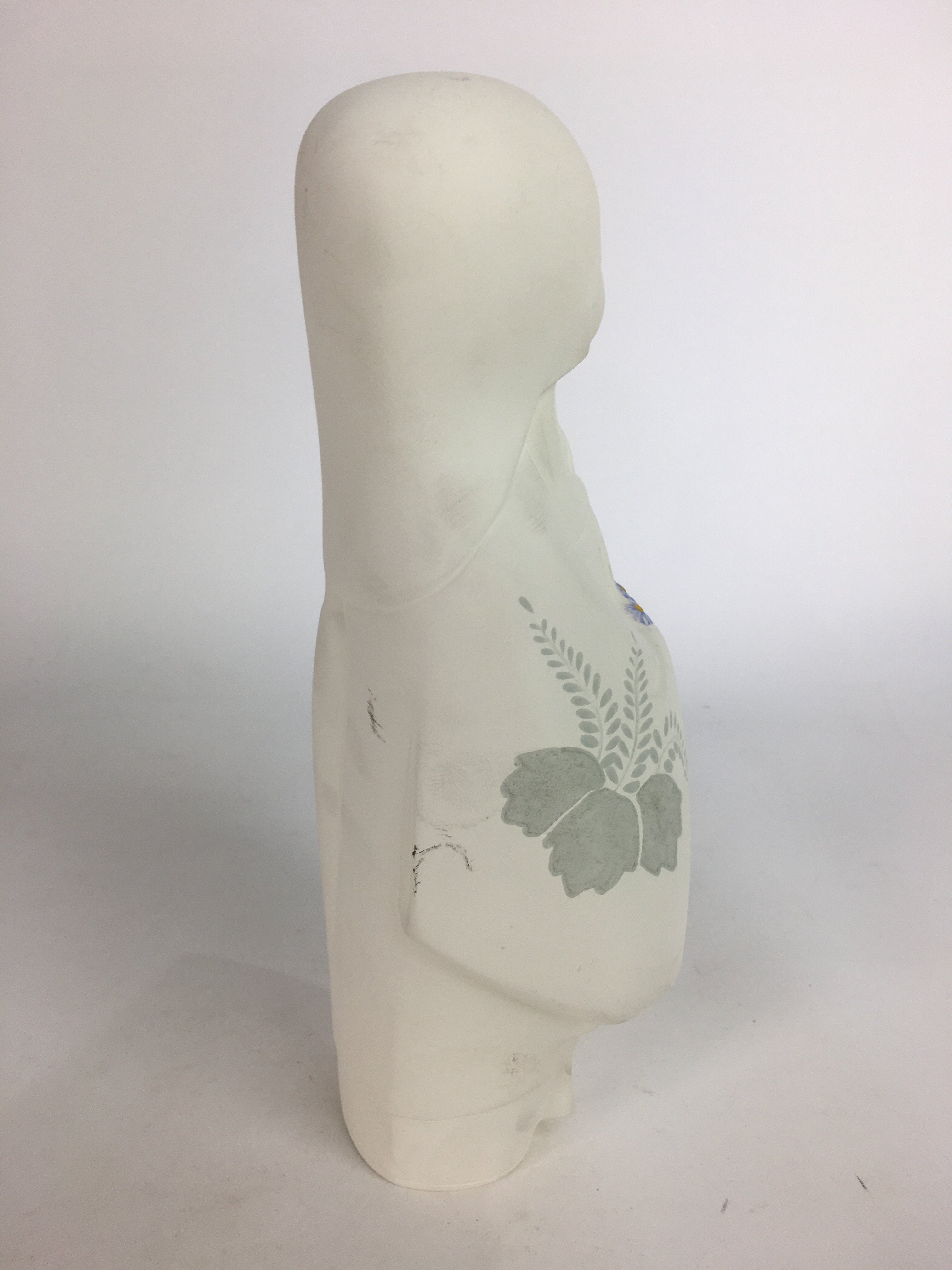 Japanese Plaster Kimono Lady Figurine Vtg Pottery Statue White Doll Okimono BD65