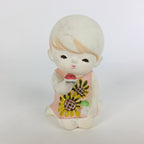 Japanese Plaster Little Girl Figurine Vtg Pottery Statue White Doll Kodomo BD654