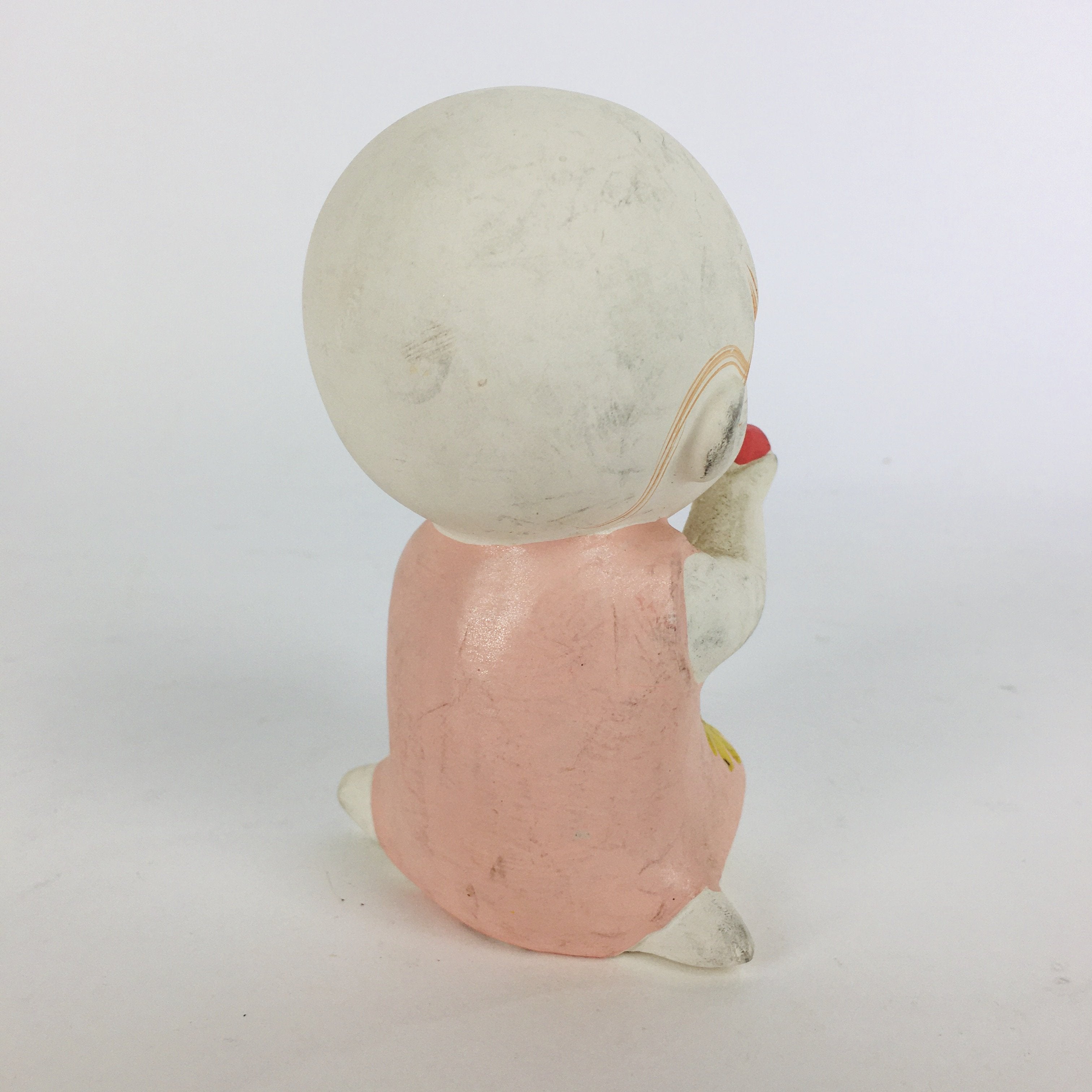 Japanese Plaster Little Girl Figurine Vtg Pottery Statue White Doll Kodomo BD654