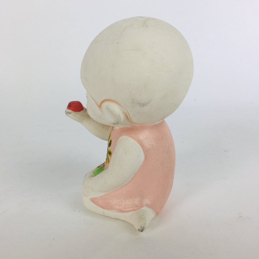 Japanese Plaster Little Girl Figurine Vtg Pottery Statue White Doll Kodomo BD654