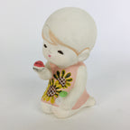 Japanese Plaster Little Girl Figurine Vtg Pottery Statue White Doll Kodomo BD654
